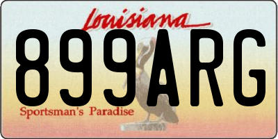 LA license plate 899ARG