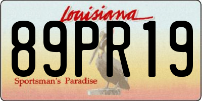 LA license plate 89PR19