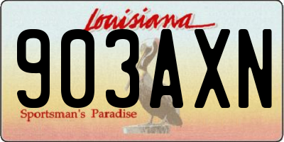 LA license plate 903AXN