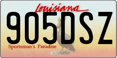 LA license plate 905DSZ