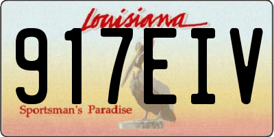 LA license plate 917EIV