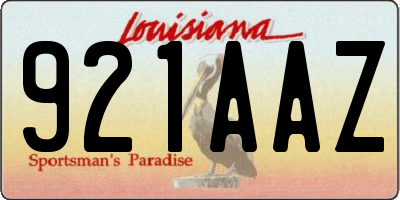 LA license plate 921AAZ