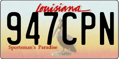 LA license plate 947CPN