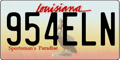 LA license plate 954ELN