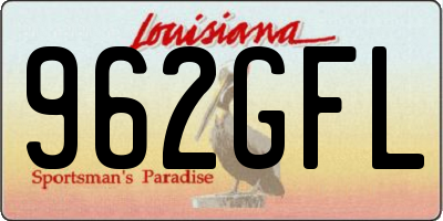 LA license plate 962GFL