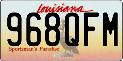 LA license plate 968QFM