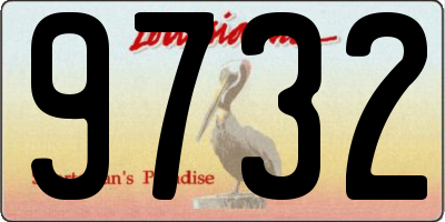 LA license plate 9732