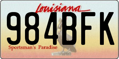 LA license plate 984BFK