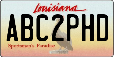 LA license plate ABC2PHD