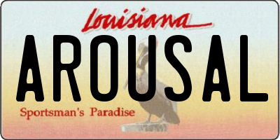 LA license plate AROUSAL