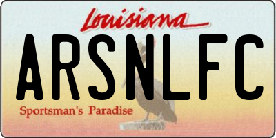 LA license plate ARSNLFC