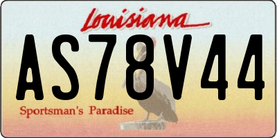 LA license plate AS78V44