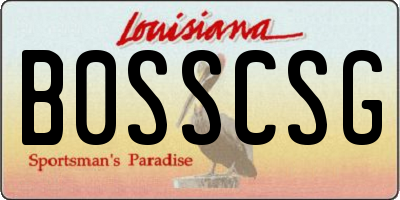 LA license plate B0SSCSG