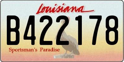 LA license plate B422178