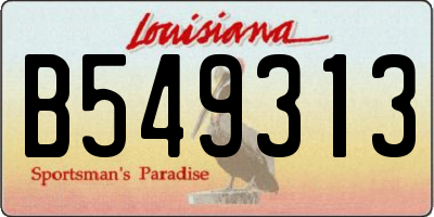 LA license plate B549313