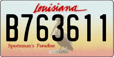 LA license plate B763611