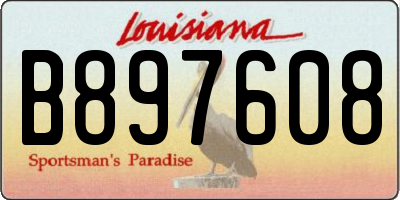 LA license plate B897608