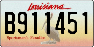 LA license plate B911451