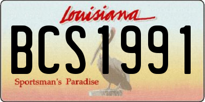 LA license plate BCS1991