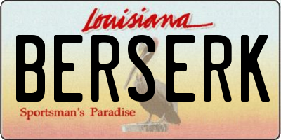 LA license plate BERSERK