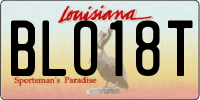 LA license plate BLO18T