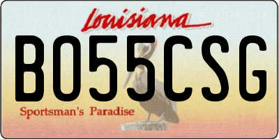 LA license plate BO55CSG