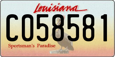 LA license plate C058581