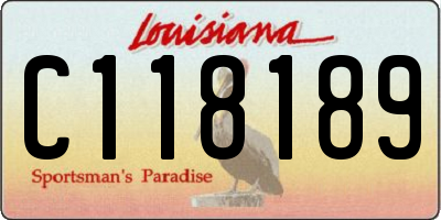 LA license plate C118189