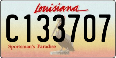 LA license plate C133707