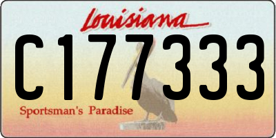 LA license plate C177333