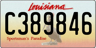 LA license plate C389846