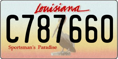 LA license plate C787660