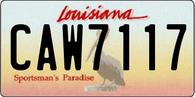 LA license plate CAW7117