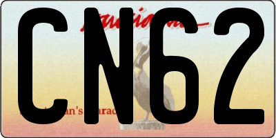 LA license plate CN62