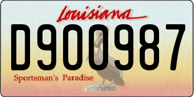 LA license plate D900987