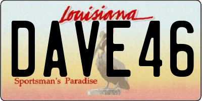 LA license plate DAVE46