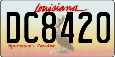LA license plate DC8420