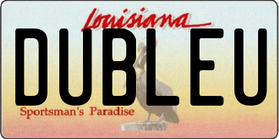 LA license plate DUBLEU