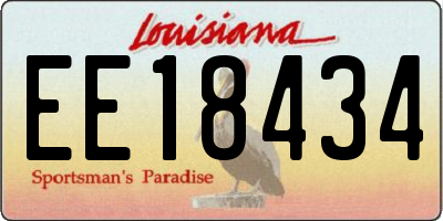 LA license plate EE18434