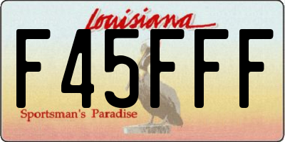 LA license plate F45FFF