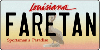 LA license plate FARETAN