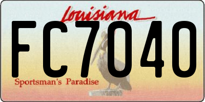 LA license plate FC7040