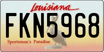 LA license plate FKN5968