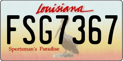 LA license plate FSG7367