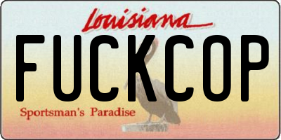 LA license plate FUCKCOP