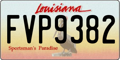 LA license plate FVP9382