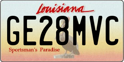LA license plate GE28MVC