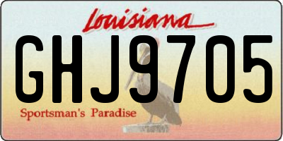 LA license plate GHJ9705