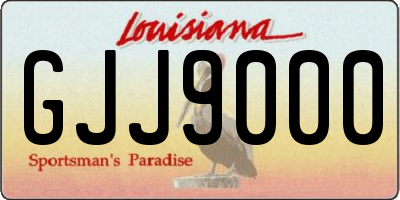 LA license plate GJJ9000