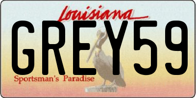 LA license plate GREY59